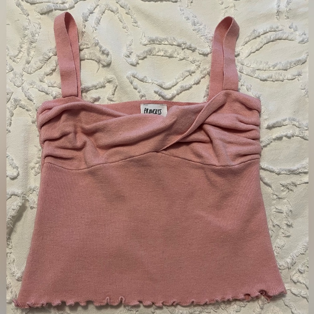 Dalma Twist Pink Tank Top- Princess Polly